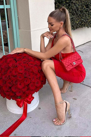 Malia Red Satin Dress Malia Red Satin Dress