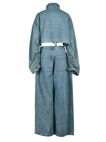 Maudie Pocket Wide Denim Pants Set Maudie Pocket Wide Denim Pants Set