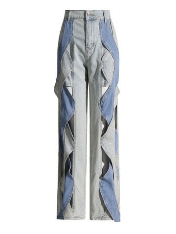 Mehetabel Cutout Denim Pants In Light Blue Mehetabel Cutout Denim Pants In Light Blue
