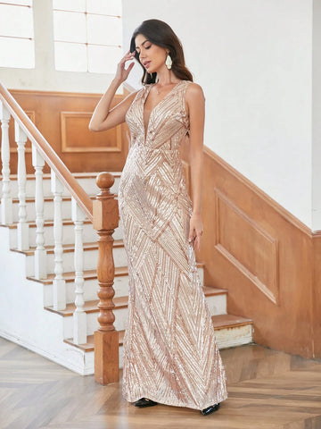 Mermaid Tail Hem Sequin Casual Party Dress, Minimalist Fashion For Daily Wear Mermaid Tail Hem Sequin Casual Party Dress, Minimalist Fashion For Daily Wear