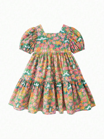 Mini Bala Girls' Dress Summer Pure Cotton Sweet Ocean Style Net Bubble Skirt Loose Stylish Versatile Mini Bala Girls' Dress Summer Pure Cotton Sweet Ocean Style Net Bubble Skirt Loose Stylish Versatile