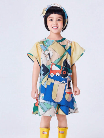 Mini Bala Summer Cartoon Cute Dress For Girls Mini Bala Summer Cartoon Cute Dress For Girls