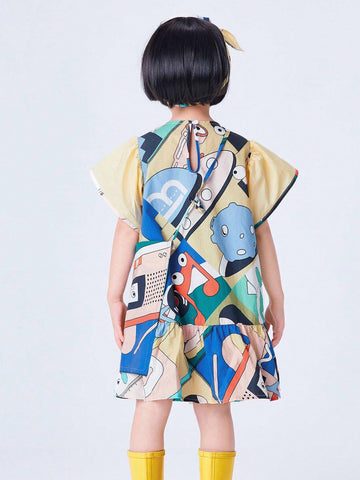 Mini Bala Summer Cartoon Cute Dress For Girls Mini Bala Summer Cartoon Cute Dress For Girls