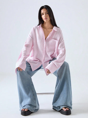 Fashionable Plaid Long Sleeve Blouse For Women Fashionable Plaid Long Sleeve Blouse For Women