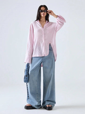 Fashionable Plaid Long Sleeve Blouse For Women Fashionable Plaid Long Sleeve Blouse For Women