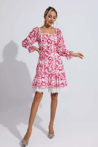 Navy Red Floral Off Shoulder Dress Navy Red Floral Off Shoulder Dress