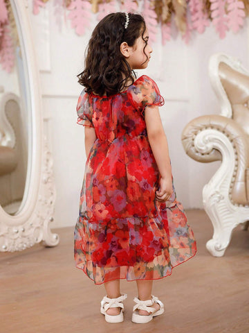 New Arrival Girls' Waist-Cinching Slimming Floral Dress, Sibling Outfits Matching Outfits (3 Pieces Sold Separately) New Arrival Girls' Waist-Cinching Slimming Floral Dress, Sibling Outfits Matching Outfits (3 Pieces Sold Separately)