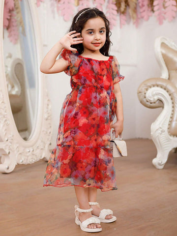 New Arrival Girls' Waist-Cinching Slimming Floral Dress, Sibling Outfits Matching Outfits (3 Pieces Sold Separately) New Arrival Girls' Waist-Cinching Slimming Floral Dress, Sibling Outfits Matching Outfits (3 Pieces Sold Separately)