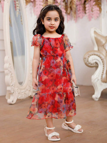 New Arrival Girls' Waist-Cinching Slimming Floral Dress, Sibling Outfits Matching Outfits (3 Pieces Sold Separately) New Arrival Girls' Waist-Cinching Slimming Floral Dress, Sibling Outfits Matching Outfits (3 Pieces Sold Separately)