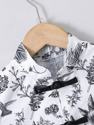 New Chinese Style Shirt And Shorts Set For Boys - Perfect Combination Of Classic And Fashion! Suitable For Boys New Chinese Style Shirt And Shorts Set For Boys - Perfect Combination Of Classic And Fashion! Suitable For Boys