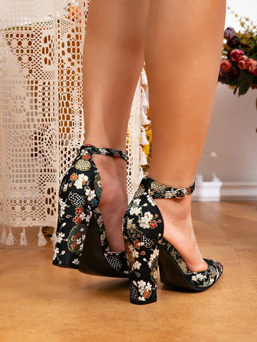 New Fashion Black High Heel Hollow Floral Pattern Pumps, Sexy Backless Stilettos Comfortable New Fashion Black High Heel Hollow Floral Pattern Pumps, Sexy Backless Stilettos Comfortable