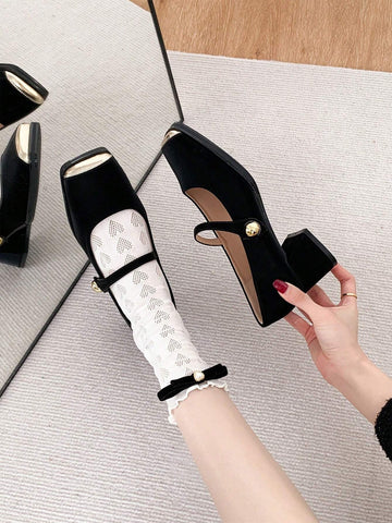 New Fashion Women's Shoes, Women's Colorblock Chunky Heel Pumps New Fashion Women's Shoes, Women's Colorblock Chunky Heel Pumps