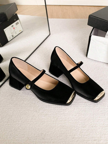 New Fashion Women's Shoes, Women's Colorblock Chunky Heel Pumps New Fashion Women's Shoes, Women's Colorblock Chunky Heel Pumps
