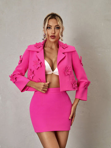 Nylah Flower Blazer Skirt Set Nylah Flower Blazer Skirt Set