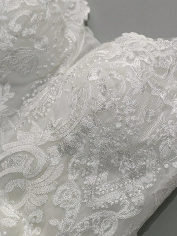 Off Shoulder Appliques Bodice Mesh Wedding Dress Off Shoulder Appliques Bodice Mesh Wedding Dress