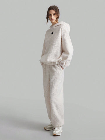 Ontre 2pcs/Set Applique Hoodie Top And Long Pants, Casual Winter Outfit Ontre 2pcs/Set Applique Hoodie Top And Long Pants, Casual Winter Outfit