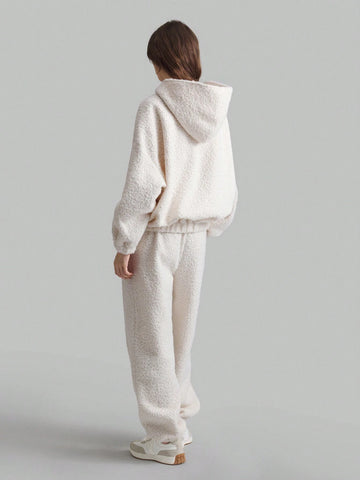 Ontre 2pcs/Set Applique Hoodie Top And Long Pants, Casual Winter Outfit Ontre 2pcs/Set Applique Hoodie Top And Long Pants, Casual Winter Outfit