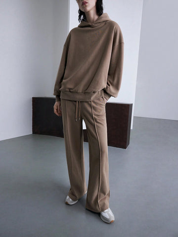 Ontre 2pcs Women Hoodie Sweatshirt And Pants Casual Suit, School Outfit, Autumn/Winter Ontre 2pcs Women Hoodie Sweatshirt And Pants Casual Suit, School Outfit, Autumn/Winter