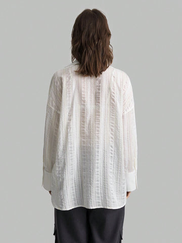 Ontre Solid Drop Shoulder Blouse Ontre Solid Drop Shoulder Blouse