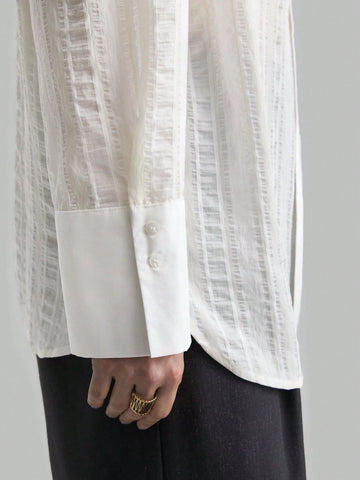 Ontre Solid Drop Shoulder Blouse Ontre Solid Drop Shoulder Blouse