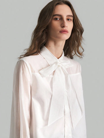 Women's Elegant Bow-Tie Blouse, Spring Autumn Women's Elegant Bow-Tie Blouse, Spring Autumn