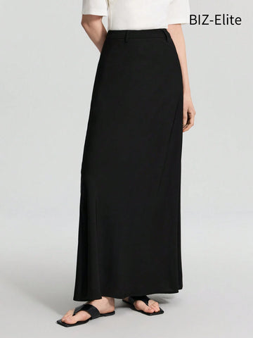Women's Long A-Line Skirt, Elegant Black Ankle-Length Skirt, Essential Basic Skirt Women's Long A-Line Skirt, Elegant Black Ankle-Length Skirt, Essential Basic Skirt