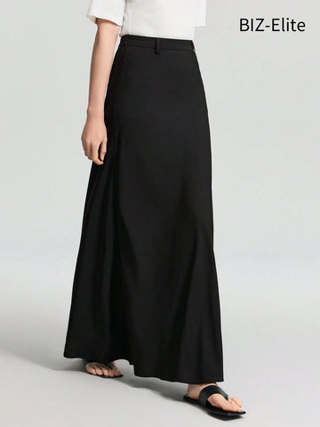 Women's Long A-Line Skirt, Elegant Black Ankle-Length Skirt, Essential Basic Skirt Women's Long A-Line Skirt, Elegant Black Ankle-Length Skirt, Essential Basic Skirt