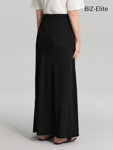 Women's Long A-Line Skirt, Elegant Black Ankle-Length Skirt, Essential Basic Skirt Women's Long A-Line Skirt, Elegant Black Ankle-Length Skirt, Essential Basic Skirt