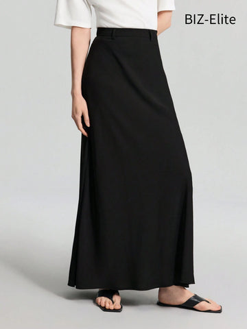 Women's Long A-Line Skirt, Elegant Black Ankle-Length Skirt, Essential Basic Skirt Women's Long A-Line Skirt, Elegant Black Ankle-Length Skirt, Essential Basic Skirt