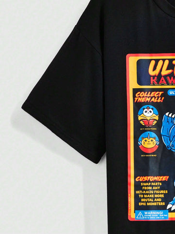 PIGBOOM Summer Leisure Fun Print Cute Cartoon Dinosaur Girl Printed T-Shirt PIGBOOM Summer Leisure Fun Print Cute Cartoon Dinosaur Girl Printed T-Shirt