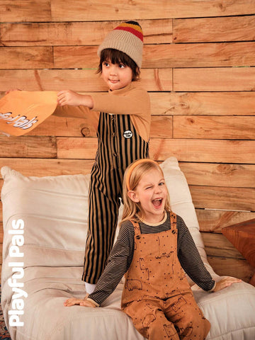 Playful Pals Young Girl Wide Strap All-Over Print Casual Jumpsuit Playful Pals Young Girl Wide Strap All-Over Print Casual Jumpsuit