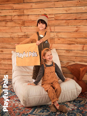 Playful Pals Young Girl Wide Strap All-Over Print Casual Jumpsuit Playful Pals Young Girl Wide Strap All-Over Print Casual Jumpsuit