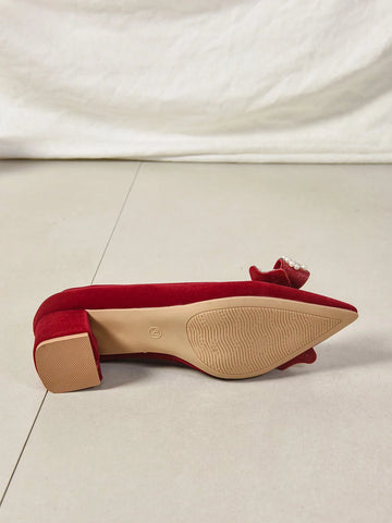 Plus Size & Wide Women Rose Decor Wedding Shoes, Red Bridal Shoe Plus Size & Wide Women Rose Decor Wedding Shoes, Red Bridal Shoe