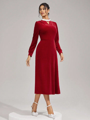 Poshira Women's Stand Collar Long Sleeve Hollow Simple Elegant Evening Gown Formal Party Dresses Autumn And Winter Black Sexy Mesh Long Sleeve Bridesmaid Dress Poshira Women's Stand Collar Long Sleeve Hollow Simple Elegant Evening Gown Formal Party Dresses Autumn And Winter Black Sexy Mesh Long Sleeve Bridesmaid Dress