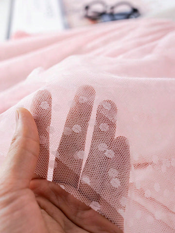 PrepCrw Young Girls Spring/Summer White/Pink Academic Style Knit & Mesh Waist Shaping A-Line Round Neck Dress/Set PrepCrw Young Girls Spring/Summer White/Pink Academic Style Knit & Mesh Waist Shaping A-Line Round Neck Dress/Set