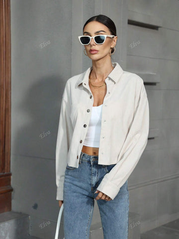 Retro Minimalist Corduroy Long Sleeve Casual Shirt Retro Minimalist Corduroy Long Sleeve Casual Shirt