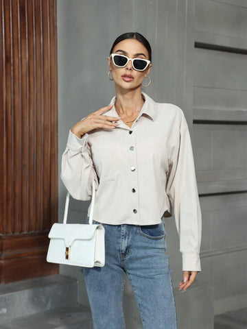 Retro Minimalist Corduroy Long Sleeve Casual Shirt Retro Minimalist Corduroy Long Sleeve Casual Shirt