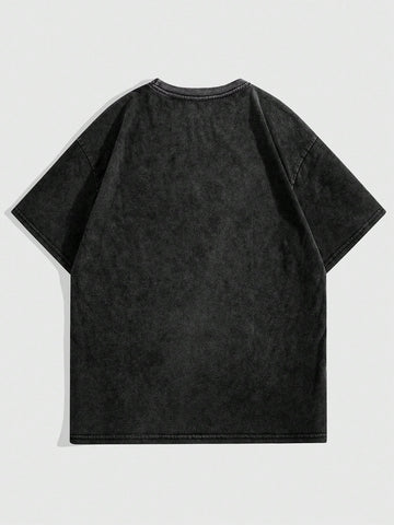 ROMWE Fairycore Random Butterfly And Sun & Moon Element Print Tie-Dye T-Shirt For Summer Casual Wear ROMWE Fairycore Random Butterfly And Sun & Moon Element Print Tie-Dye T-Shirt For Summer Casual Wear