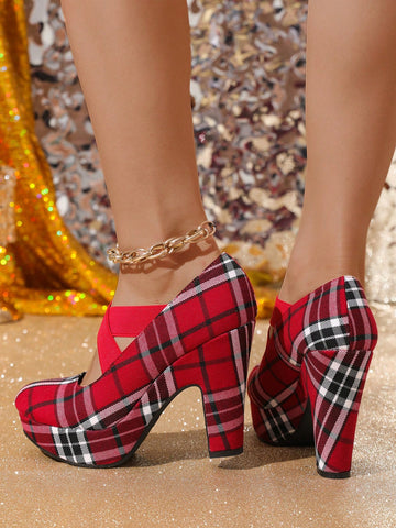 Round-Toe Mary Jane Women Shoes, Thick Heel Waterproof Platform High Heels Round-Toe Mary Jane Women Shoes, Thick Heel Waterproof Platform High Heels