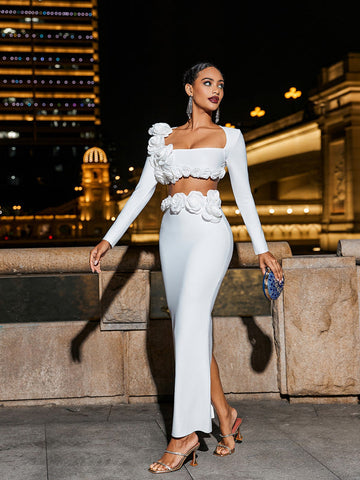 Rufus Flower Bandage Skirt Set Rufus Flower Bandage Skirt Set