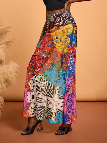 SHAQUITA GARCIA Spring And Summer Hand-Painted Floral Flower Print Lace Elastic Waist Mermaid Party Holiday Long Skirt, Valentine's Day, Vacation SHAQUITA GARCIA Spring And Summer Hand-Painted Floral Flower Print Lace Elastic Waist Mermaid Party Holiday Long Skirt, Valentine's Day, Vacation