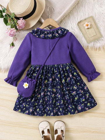 2pcs/Set Girls Countryside Style Chiffon Top And Ditsy Floral Dress 2pcs/Set Girls Countryside Style Chiffon Top And Ditsy Floral Dress