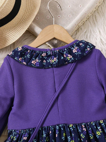 2pcs/Set Girls Countryside Style Chiffon Top And Ditsy Floral Dress 2pcs/Set Girls Countryside Style Chiffon Top And Ditsy Floral Dress