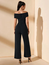 Bow Off-Shoulder Elegant Wide-Leg Jumpsuit