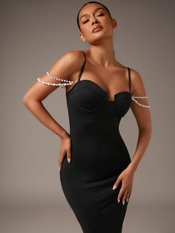 BAE Pearls Beaded Cami Bodycon Dress BAE Pearls Beaded Cami Bodycon Dress