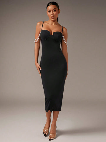 BAE Pearls Beaded Cami Bodycon Dress BAE Pearls Beaded Cami Bodycon Dress