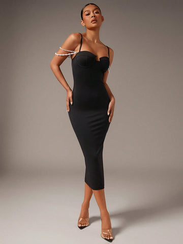 BAE Pearls Beaded Cami Bodycon Dress BAE Pearls Beaded Cami Bodycon Dress