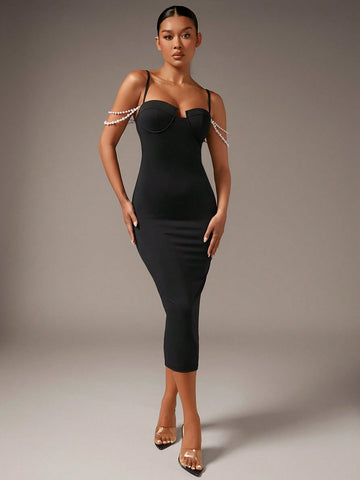 BAE Pearls Beaded Cami Bodycon Dress BAE Pearls Beaded Cami Bodycon Dress