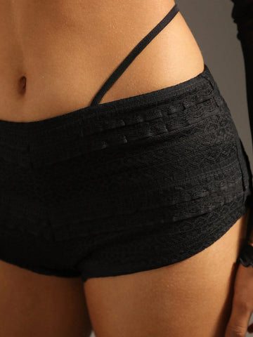 BAE Summer Solid Color Tight Textured Shorts BAE Summer Solid Color Tight Textured Shorts