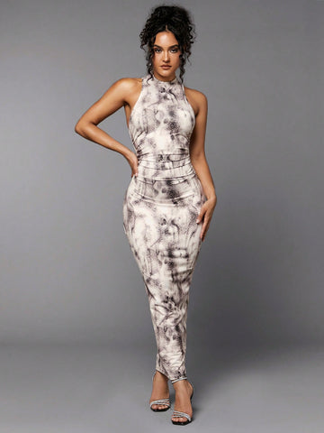 BAE Tie Dye & Leopard Mock Neck Bodycon Dress BAE Tie Dye & Leopard Mock Neck Bodycon Dress